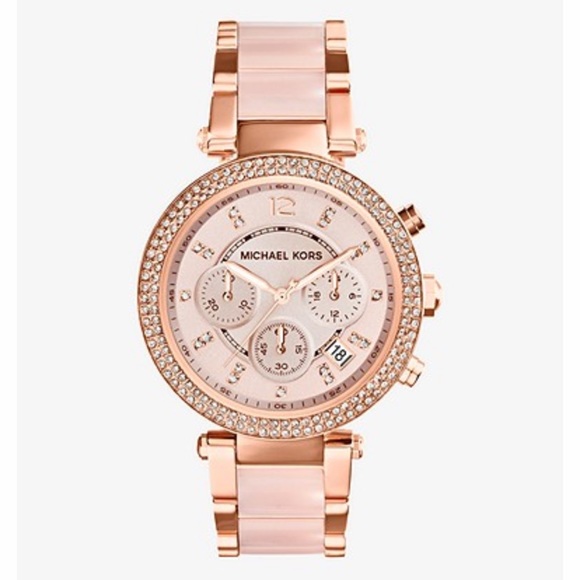 Michael Kors Parker Rose Gold Swarovski Crystals - Picture 2 of 2